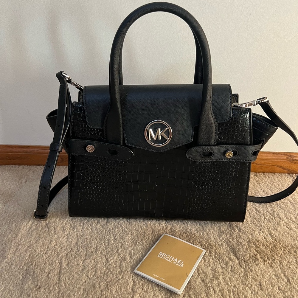 Michael Kors Black Embossed Leather Purse